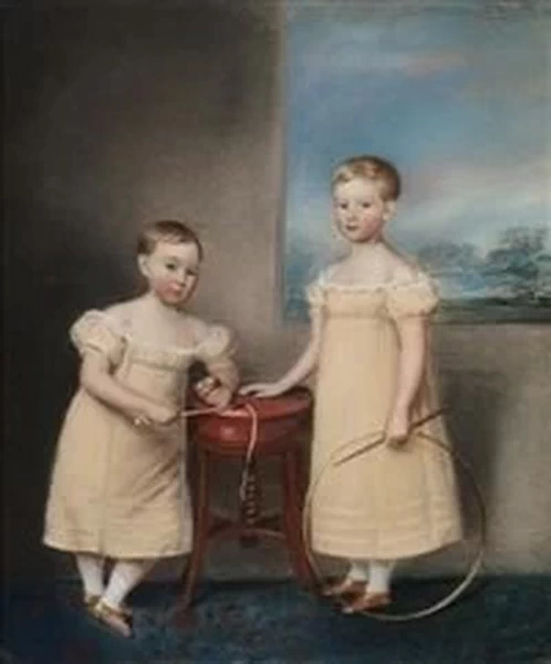 Ellen Sharples-28-Ritratto di due banbini con il cerchio